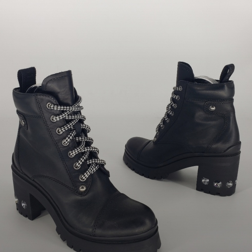 Miu Miu Nevermind combat black boots